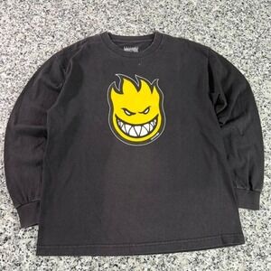 Spitfire Wheels Black Y2k Graphic Sleeve Shirt Fits XS